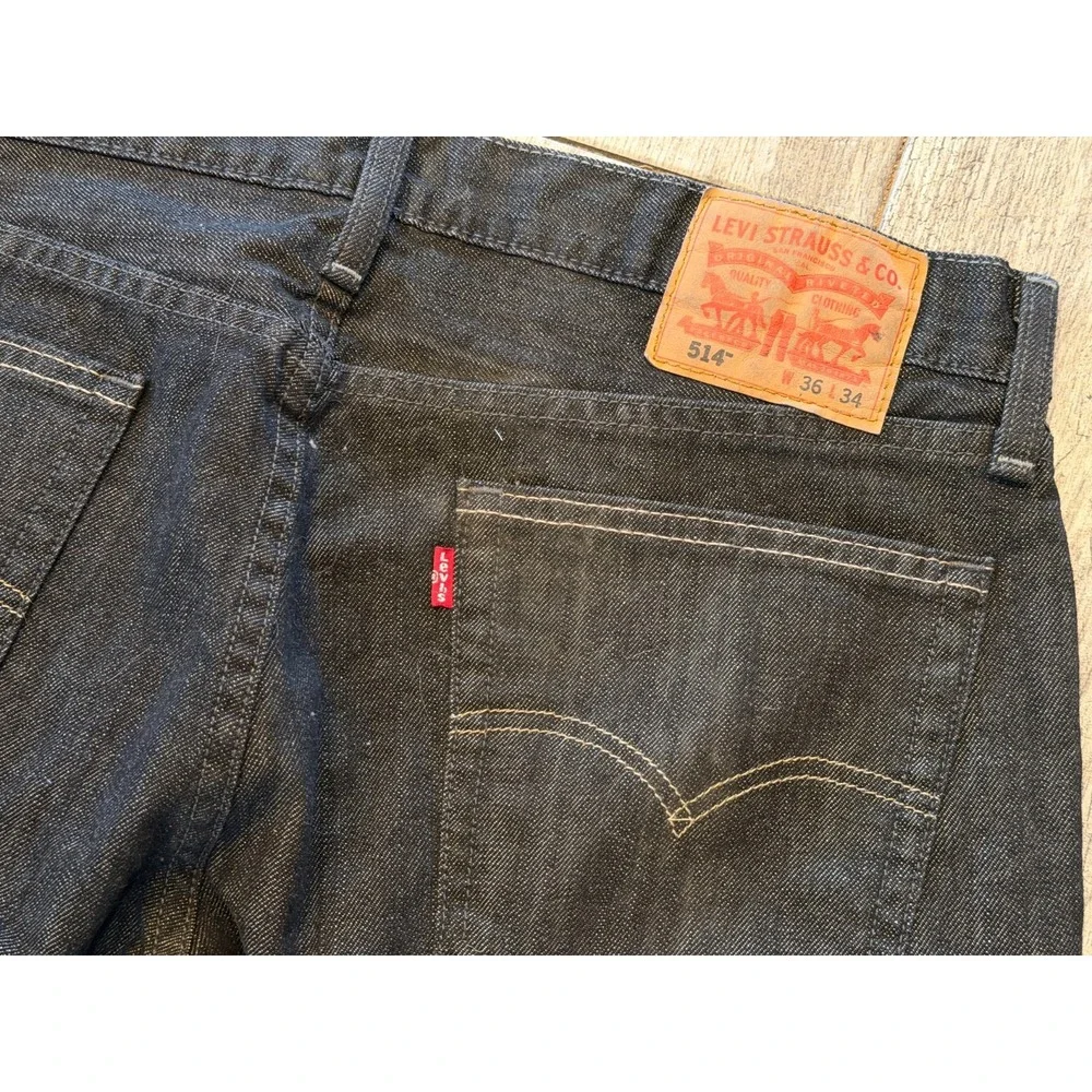 Levi Strauss 514 Mens Denim Jeans 36x34 Straight‎ Leg Jean 36 x 34 Black Preppy